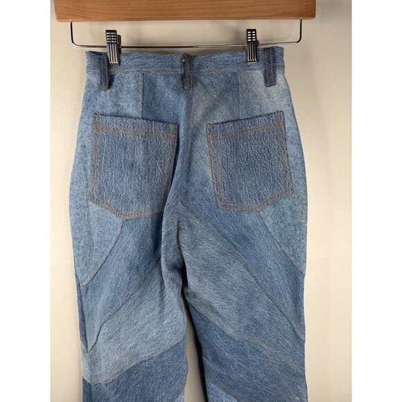 NEW EB DENIM Vien Straight Leg Patchwork Jeans Size S - Picture 7 of 8